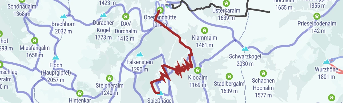 Route map: Skitour Spießnägel